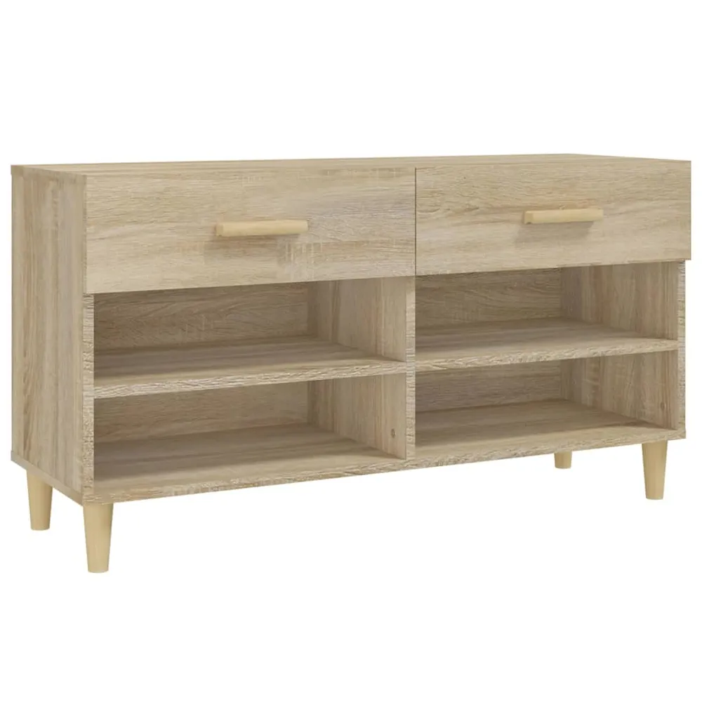 Armoire à chaussures range chaussures rangement meuble entrée couloir salon sonoma 102 x 35 x 55 cm bois d'ingénierie brun...