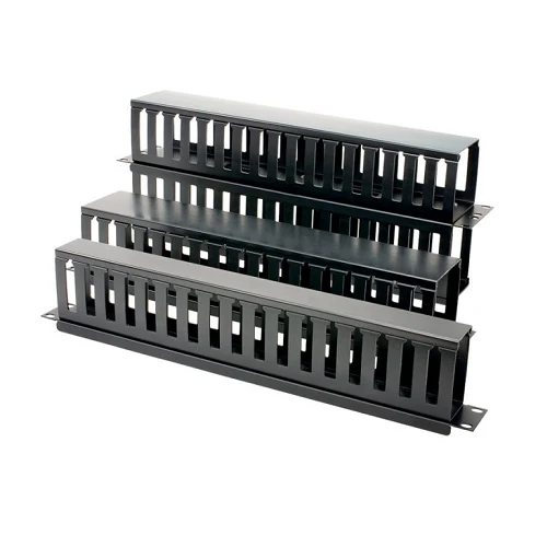 1RU High Density 19" Front Side Cable Organizer Single Sided Noir jais 1.75" CO1719H