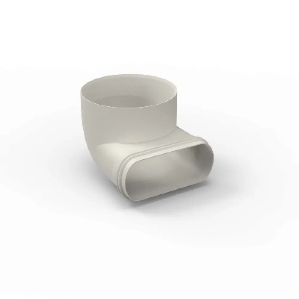 Coude mixte vertical 90°pour conduits oblongs 140x64mm D125mm Easyflex Renson à clipser