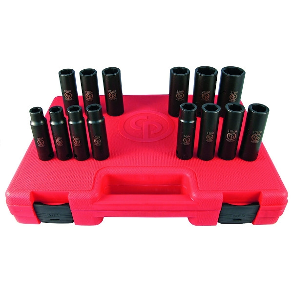 Coffret de douilles et accessoires SS4114D 1/2PDR MET DEEP IMP - CHICAGO PNEUMATIC