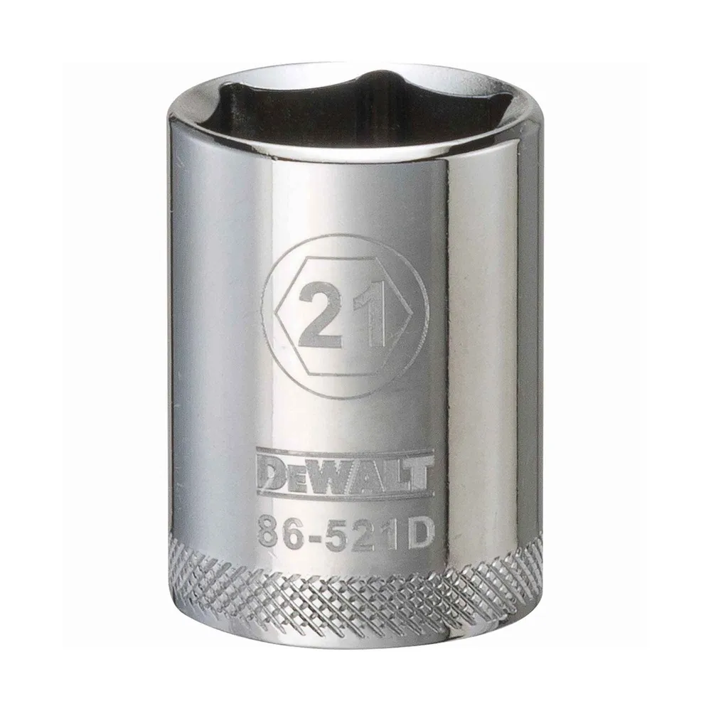 Douille standard courte à entraînement carré de 1/2" avec 6 pointes, 21 mm