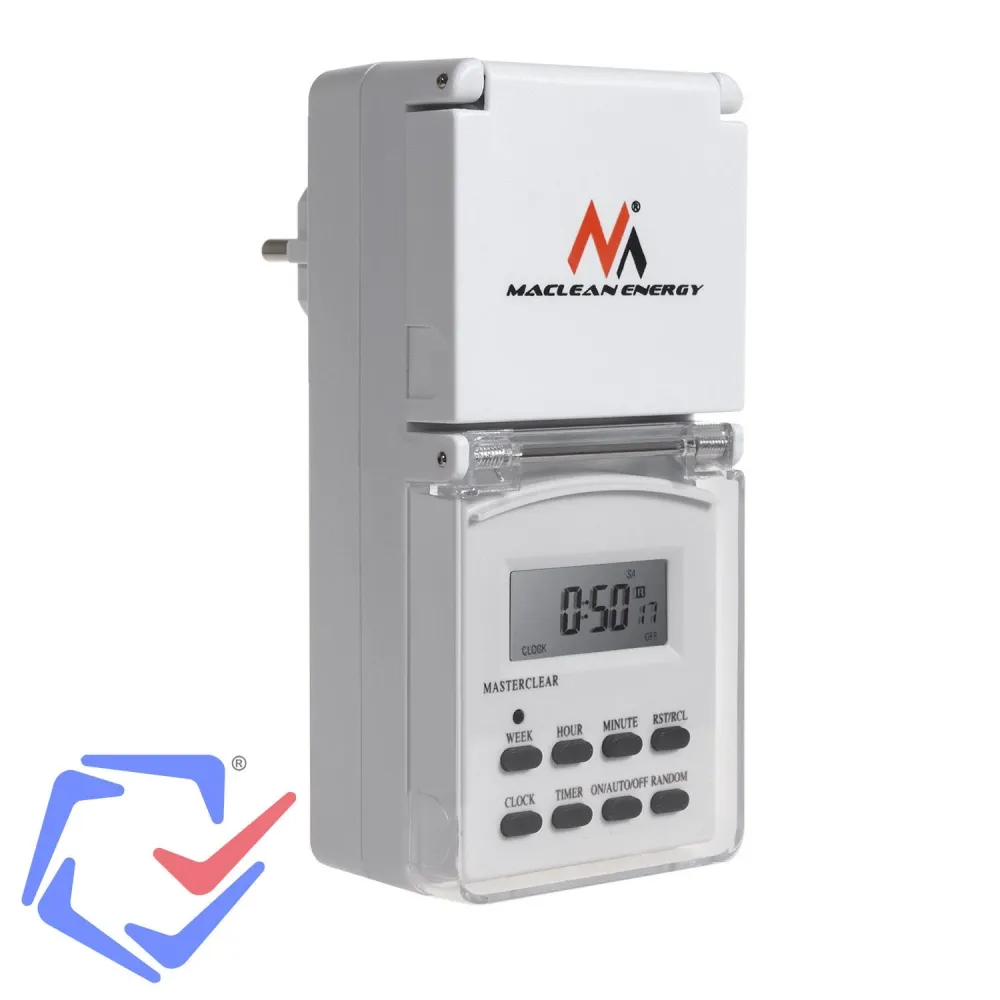 Maclean MCE08G Électronique Outdoor Timer Interrupteur avec 10 programmes 6,3a 20 mm