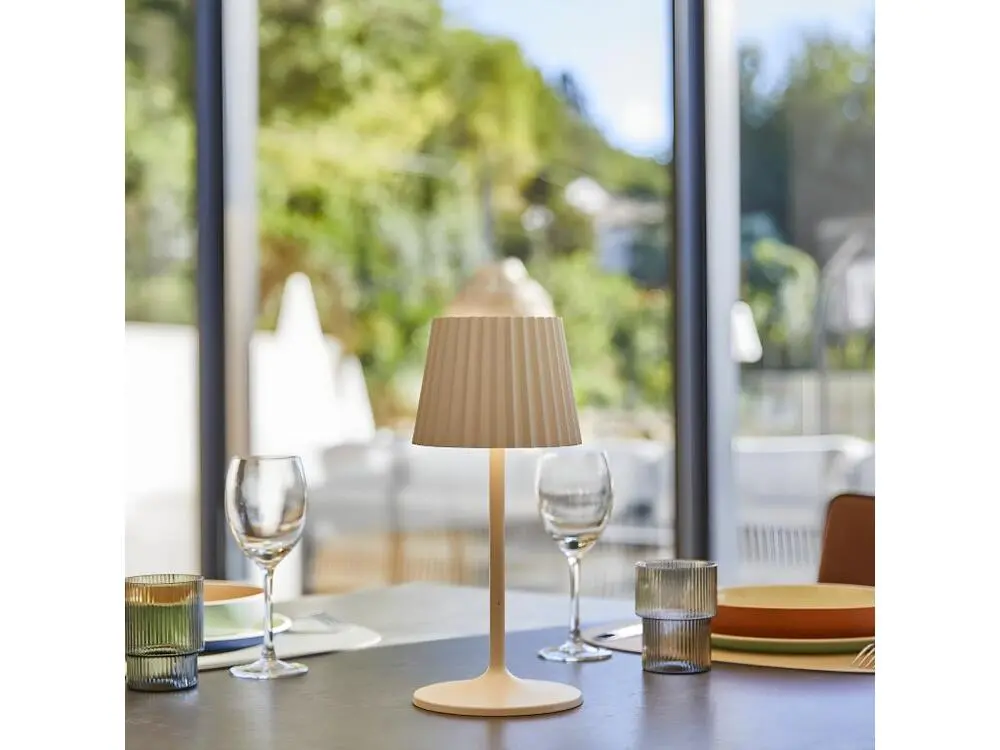 Lampe de table sans fil LED blanc brûlant ABBY WHITE H30cm
