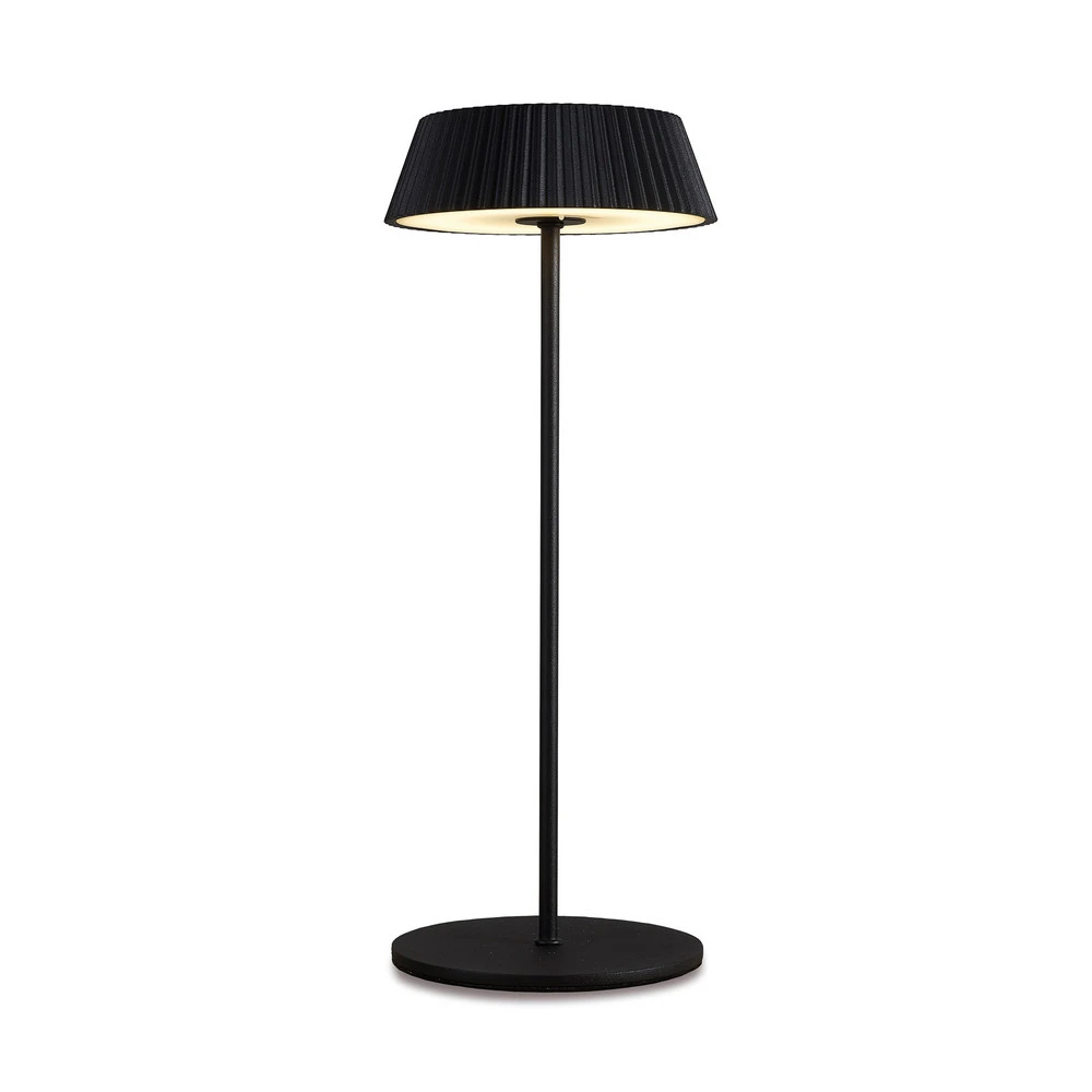 Haute Qualité Lampe de table LED Relax avec pied, noir, accumulateur, IP54