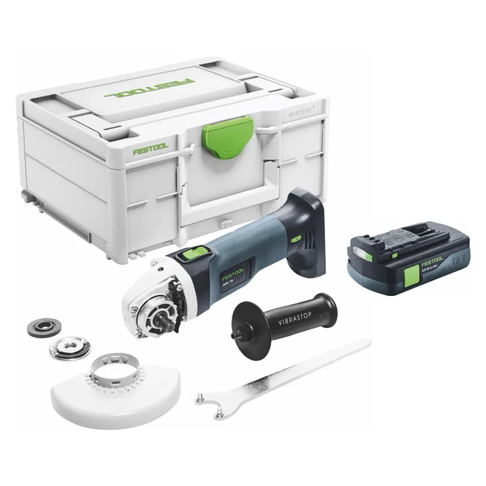 Festool AGC 18-125 EB-Basic Meuleuse d'angle sans fil 18 V 125 mm Brushless + 1x batterie 3,0 Ah + Systainer - sans chargeur