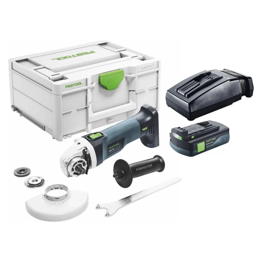 Festool AGC 18-125 EB-Basic Meuleuse d'angle sans fil 18 V 125 mm Brushless + 1x batterie 3,0 Ah + chargeur + Systainer