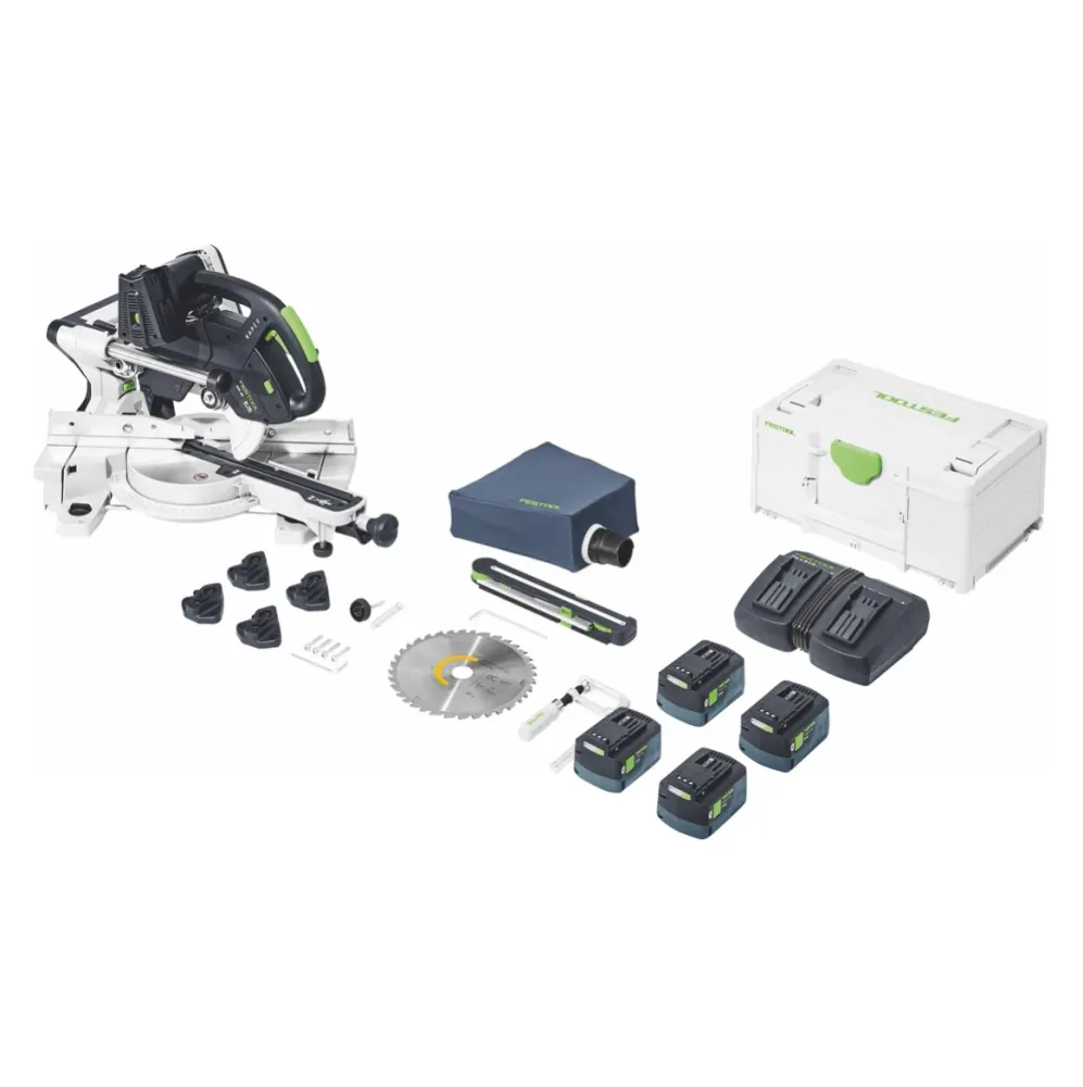Festool KSC 60 EB-Basic KAPEX tronçonneuse à batterie 18 V / 36 V 216 mm sans balais + 4x batterie 5.0 Ah + double chargeu...
