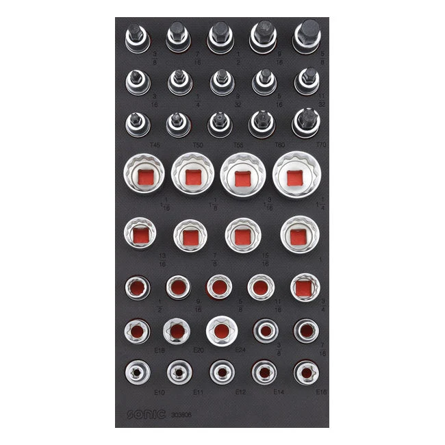Jeu de douilles et d'embouts Sonic Drive 1/2" Tailles US