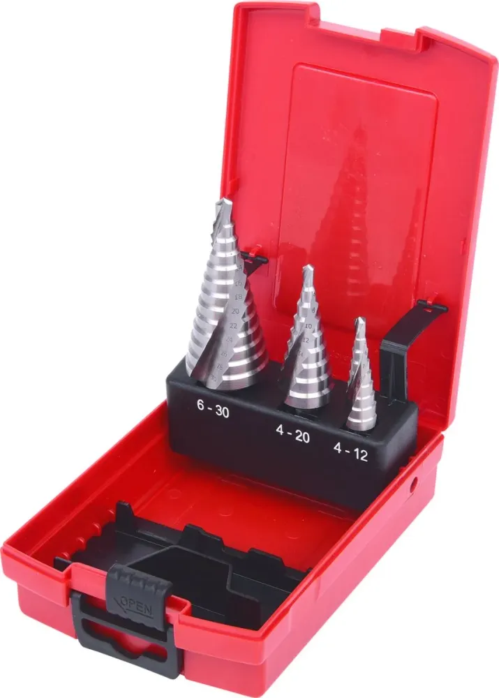 KS TOOLS Coffret de forets étagés HSS Co 5, en box PVC 3 pcs ( 330.2414 )