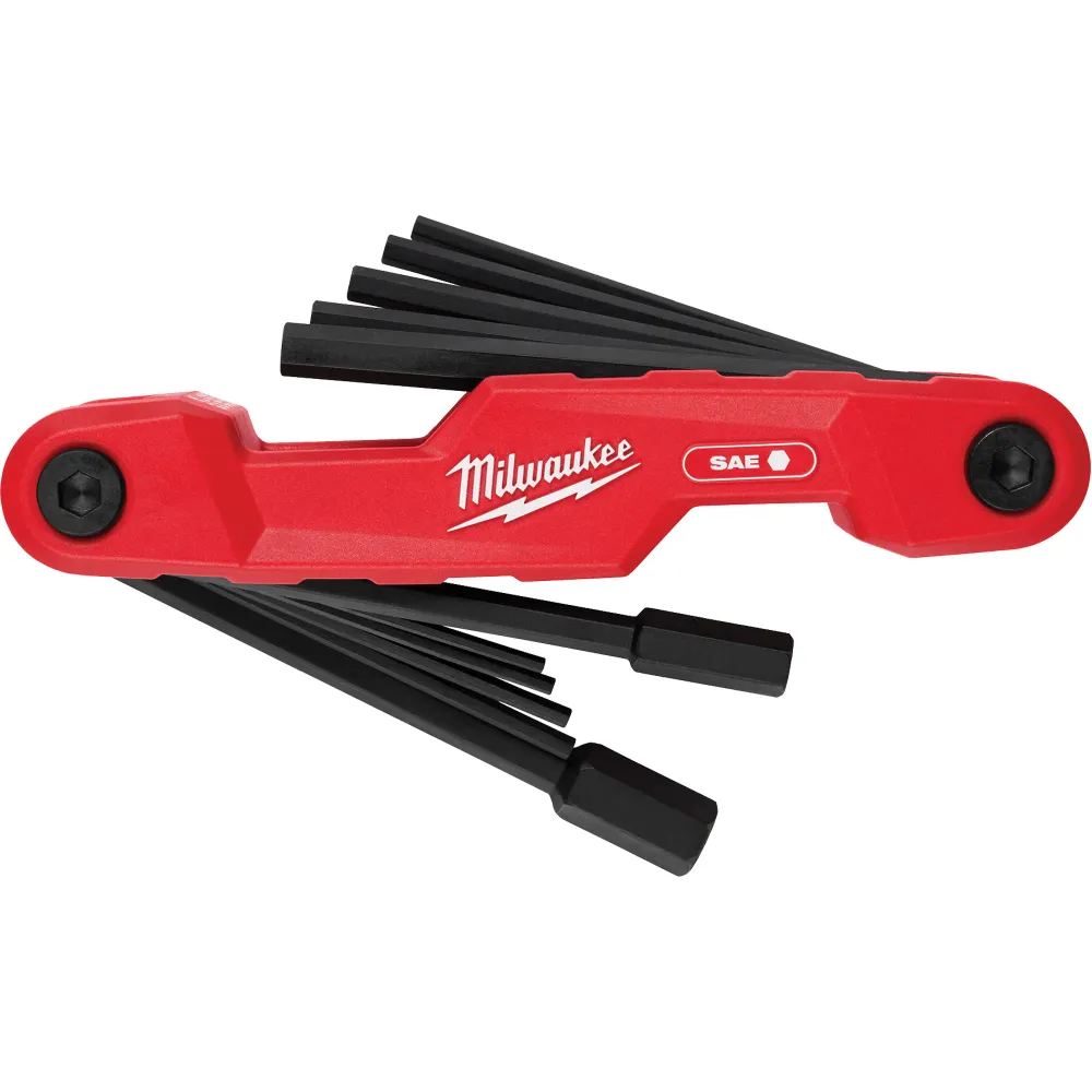 Electrician's SAE Folding Hex Key Set, 11 Pcs., Imperial Milwaukee