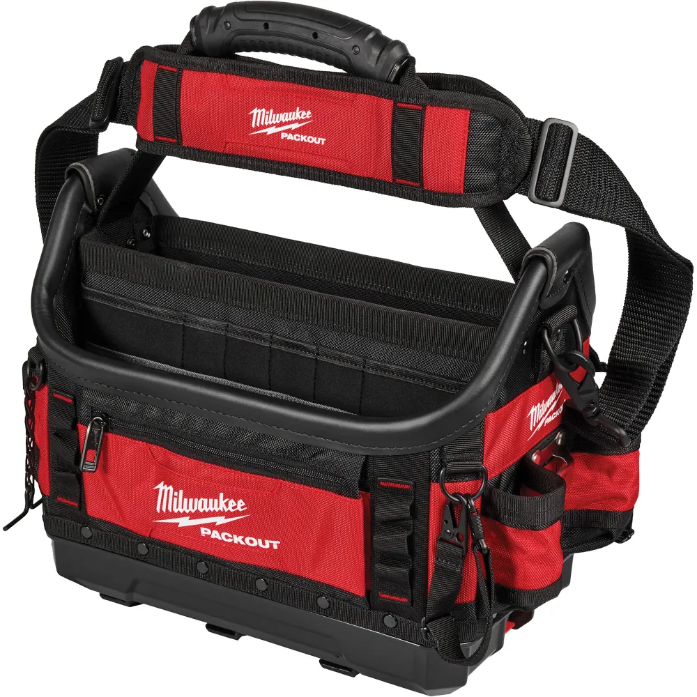 PackOut™ Structured Tote, Polyester, 39 Pockets, Black/Red Milwaukee