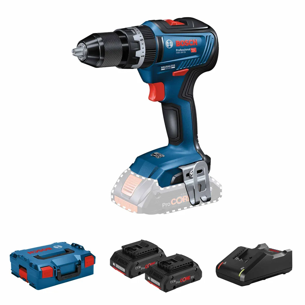 Perceuse visseuse Bosch Batterie GSB 18V-55 4Ah ProCORE
