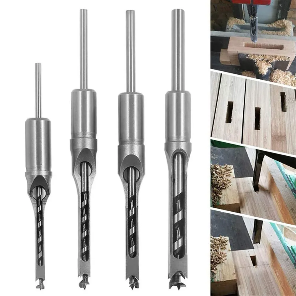 Set de 4 forets pour trous carrés