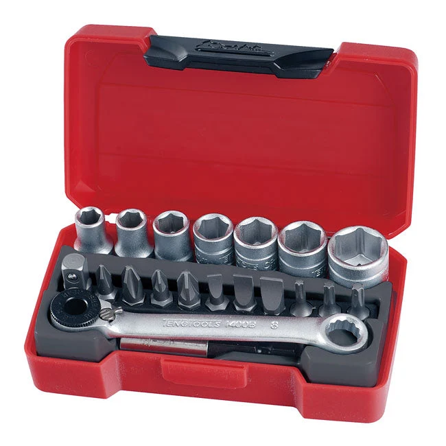Teng Tools Jeu de douilles et d'embouts 1/4" tailles métriques