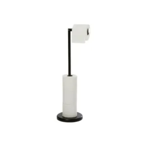 Porte rouleau papier WC sur pied CHIC Acier Noir mat Spirella Nettoyage facile