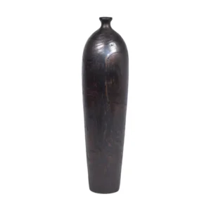 Vase décoratif 29 cm racine de bois de teck finition noire - GABRIELA