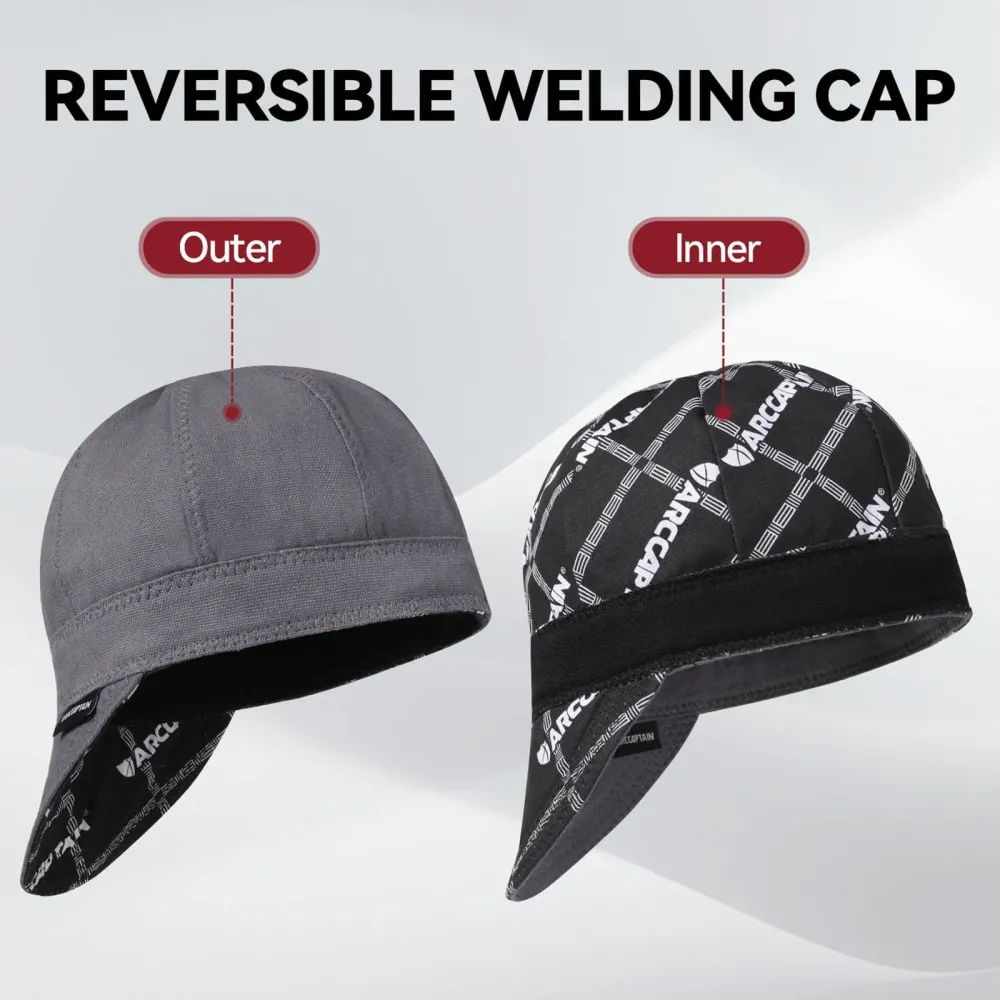 ARCCAPTAIN Reversible Welding Cap 10 oz Fireproof Coton peigné Comforts Gray