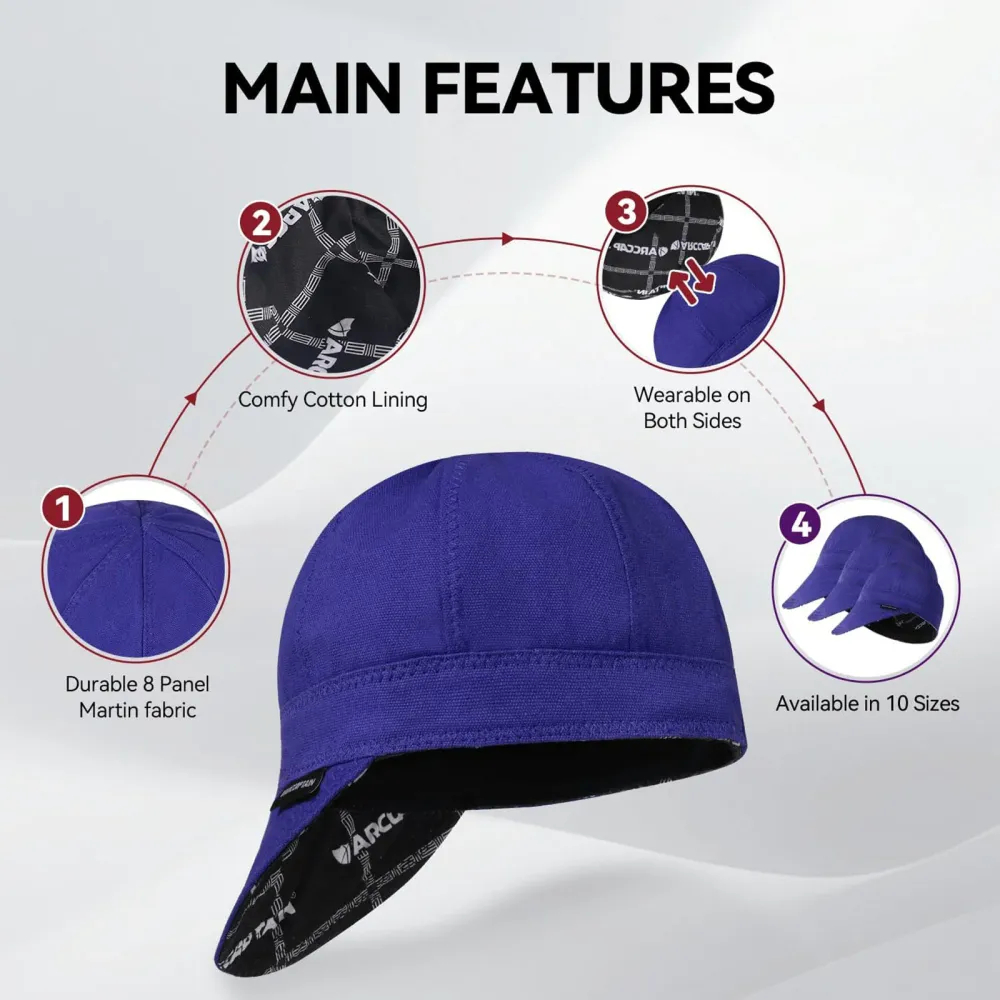 ARCCAPTAIN Reversible Welding Cap 10 oz Fireproof Coton doux Comforts Royal Blue