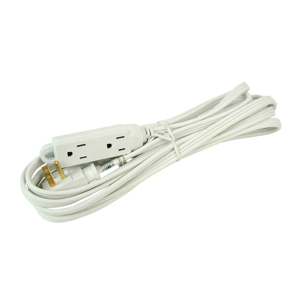 Câble d'alimentation H07RN-F Rallonge électrique à cordon 16/3 SPT-3 de 4,5 m à 3 prises, blanc