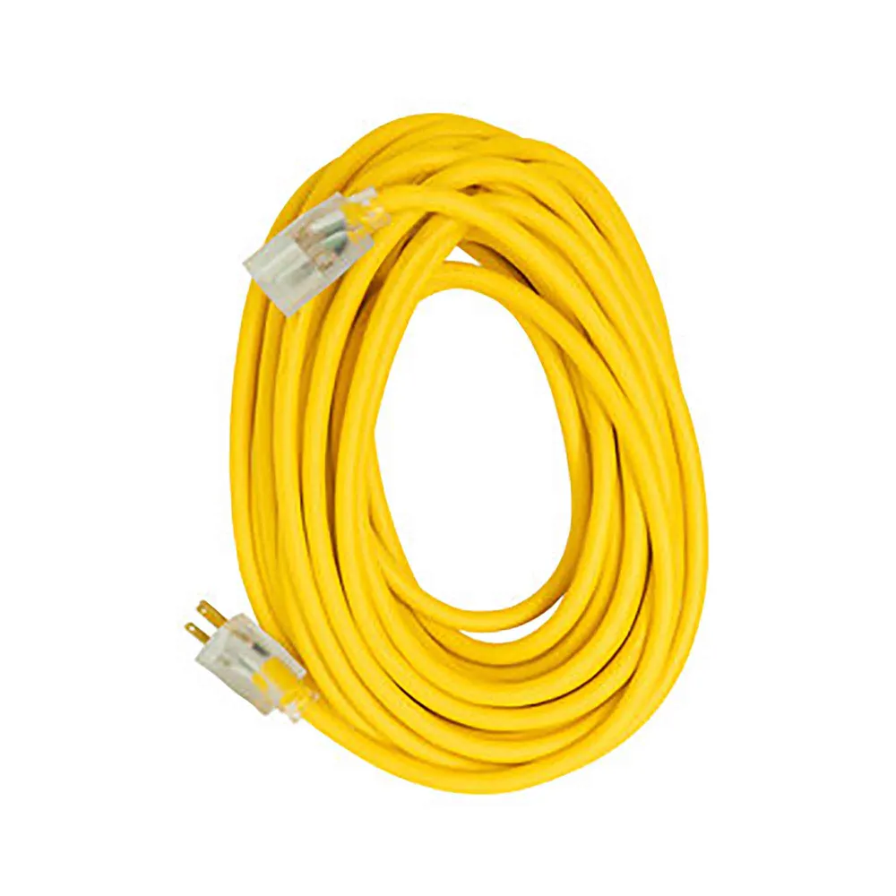 Multiprise parasurtenseur Rallonge électrique à cordon 12/3 SJTW de 15 m à 1 prise, jaune