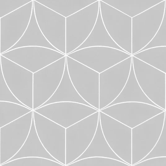 Sol Vinyle Textile économique - Rosace géométrique - Gris - Rouleau de 3m x 3m