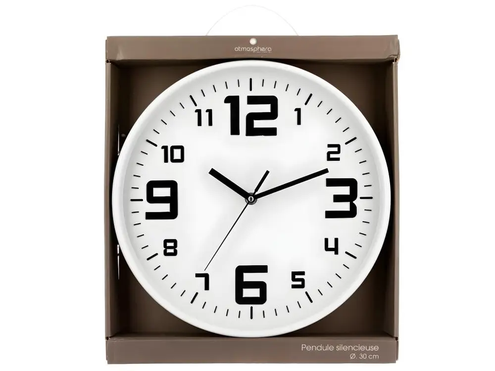 Anti-Taches Pendule murale silencieuse Best Blanc D 30 cm