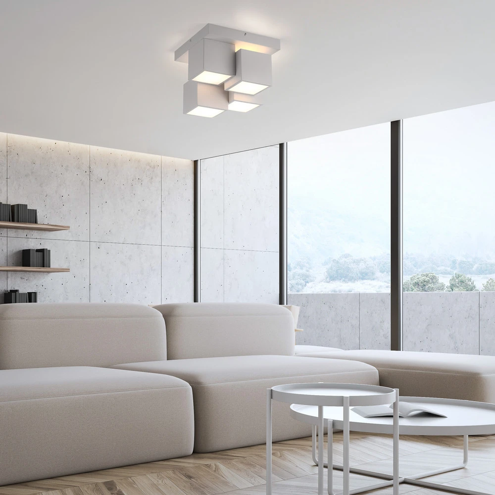 Éclairage Décoratif LED JUST LIGHT. Plafonnier LED Tetris, fer, 3.000 K, blanc