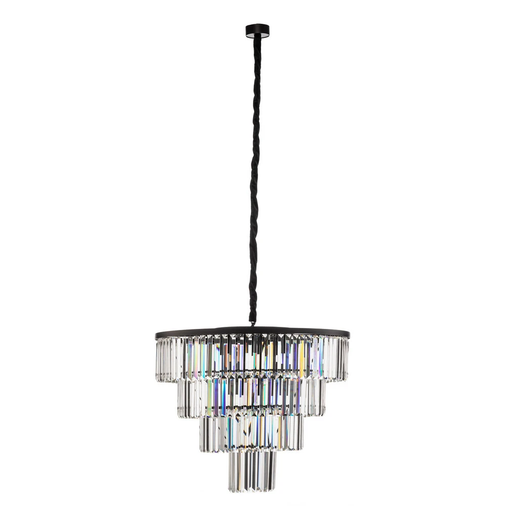 Éclairage LED Haute Luminosité Suspension Cristal, transparent/noir, Ø 71 cm