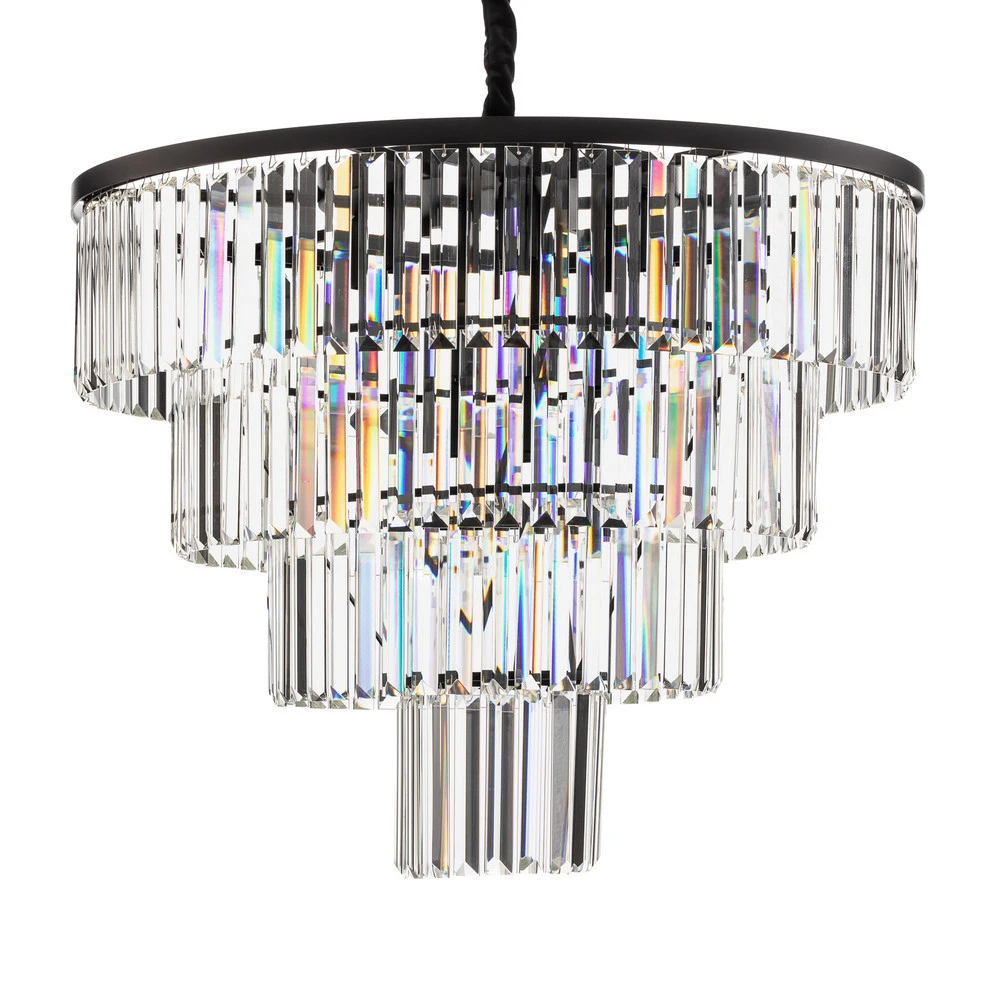 Éclairage LED Haute Luminosité Suspension Cristal, transparent/noir, Ø 71 cm