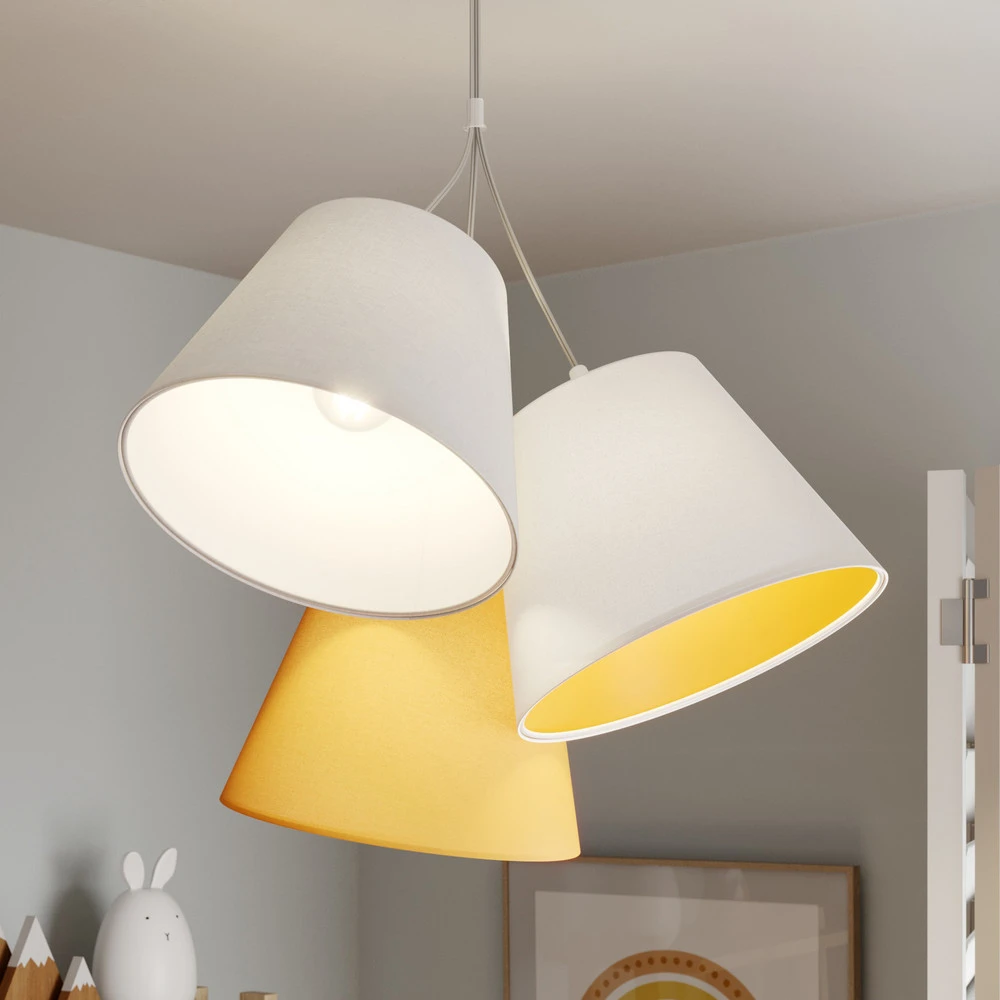 Éclairage LED Haute Luminosité Suspension Zsofia à 3 lampes blanc/orange