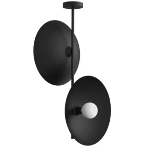 CASSINI Plafonnier, 2XE27, max 42W, métal, noir mat, D40cm
