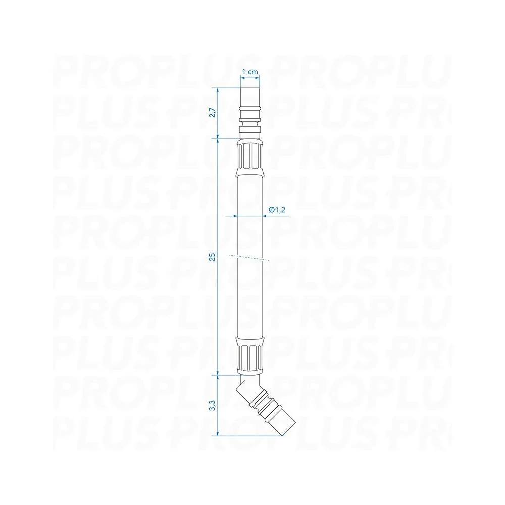 Flexibler Schlauchanschluss 25 cm – Warm- & Kaltwasser, 45° Tülle, für Wohnmobil & Boot avec joint torique inclus