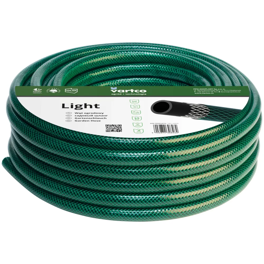 Tuyau d'arrosage adaptable 1/2" Vartco Light 25m 3 couches